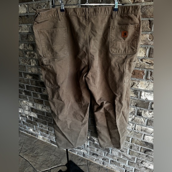 Carhartt RN#14806 Cargo Work Utility Carpenter Pants 50x32 Brown Loose Orig Fit - Picture 6 of 12